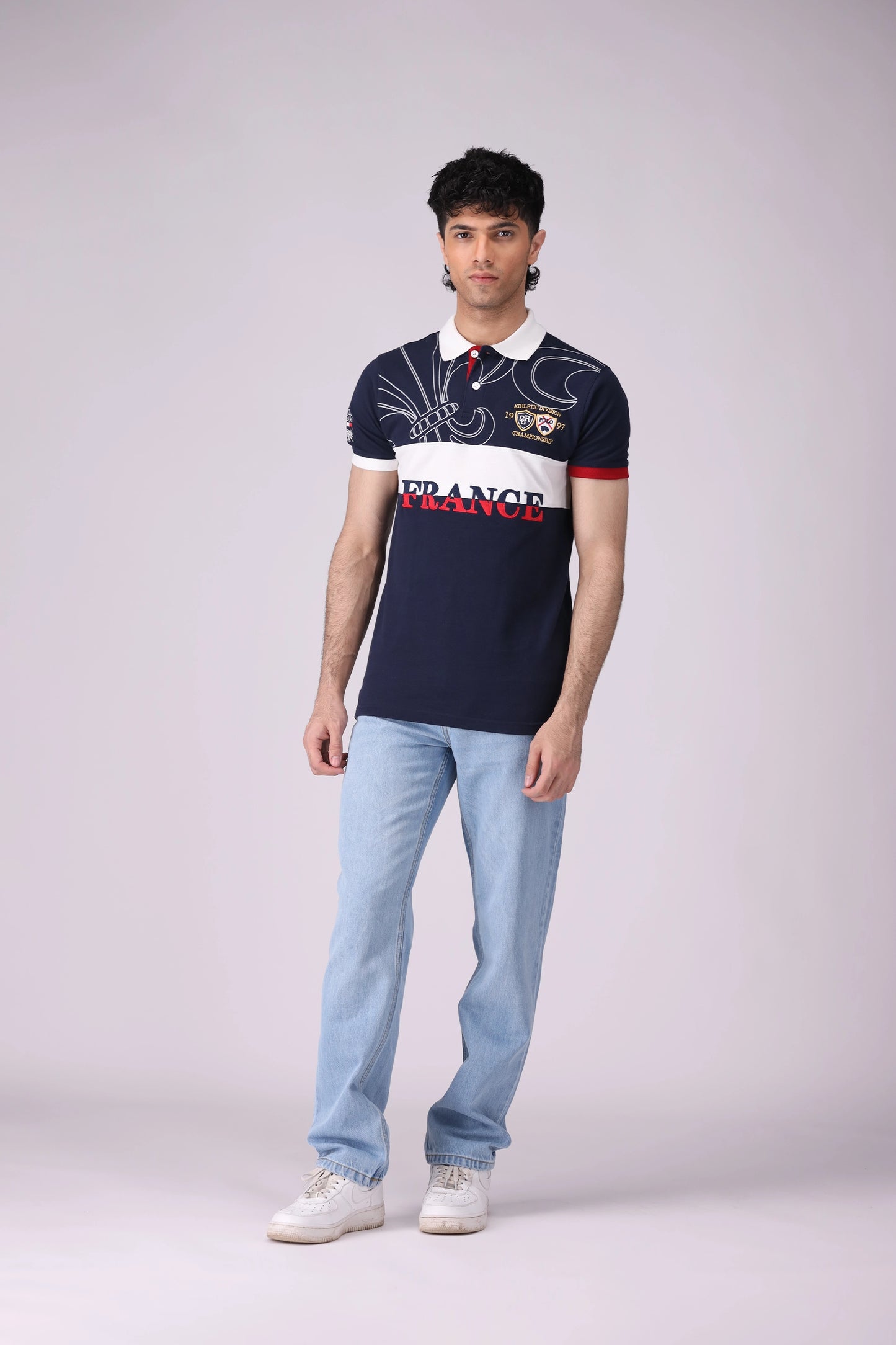 Embroidered Contrast Panel Polo Men Polo COUGAR (S V-1 2025)