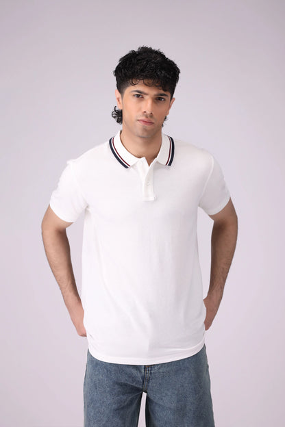 Pique Striped Collar Polo Men Polo COUGAR (S V-1 2025) S White Men