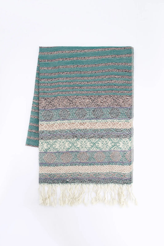 Striped Jacquard Scarf Women Scarves Winter 2024 Knit Story COUGAR C ( Winter 2024) FSZ Green