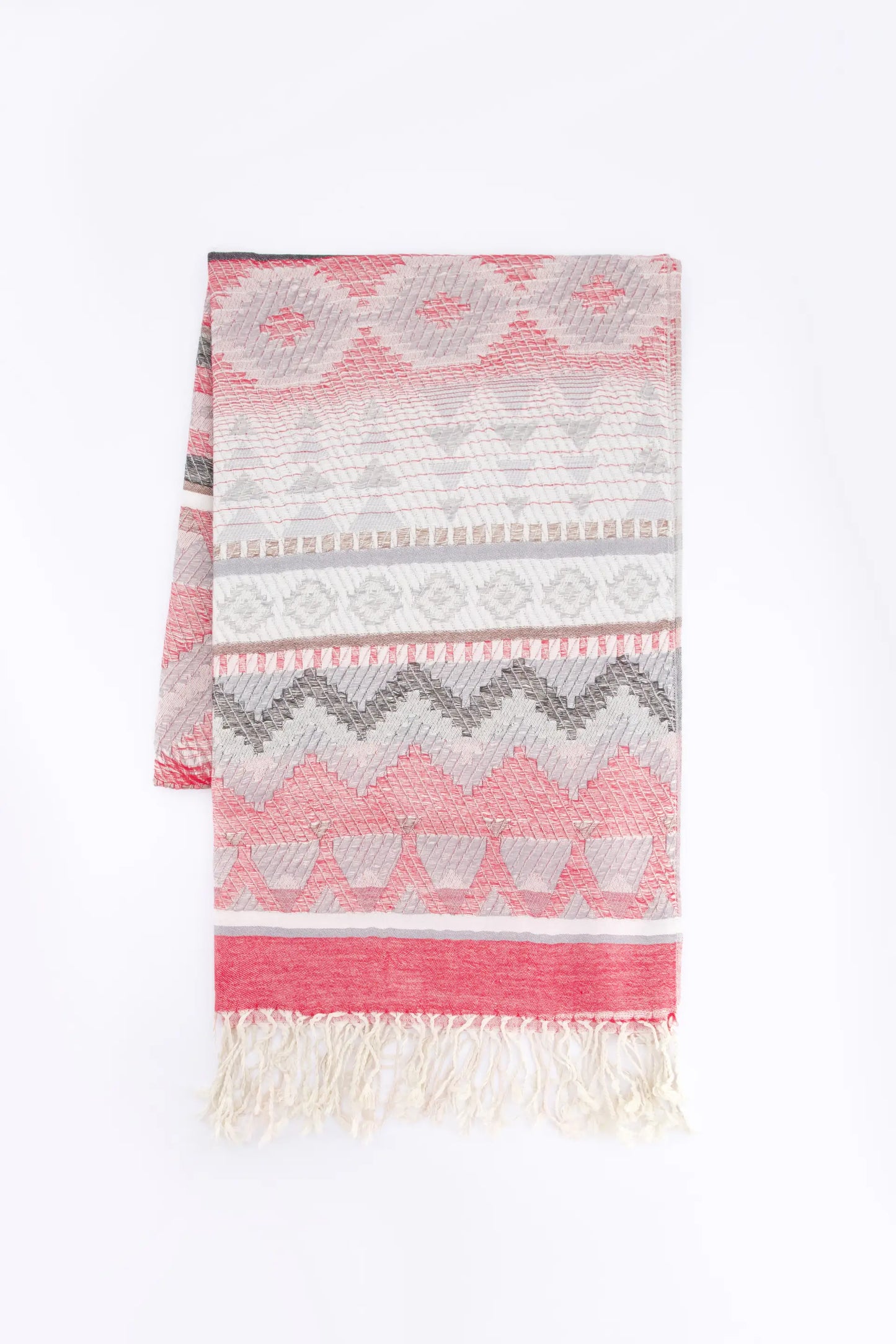 Geometric Patterned Jacquard Scarf Women Scarves Winter 2024 Knit Story COUGAR C ( Winter 2024)