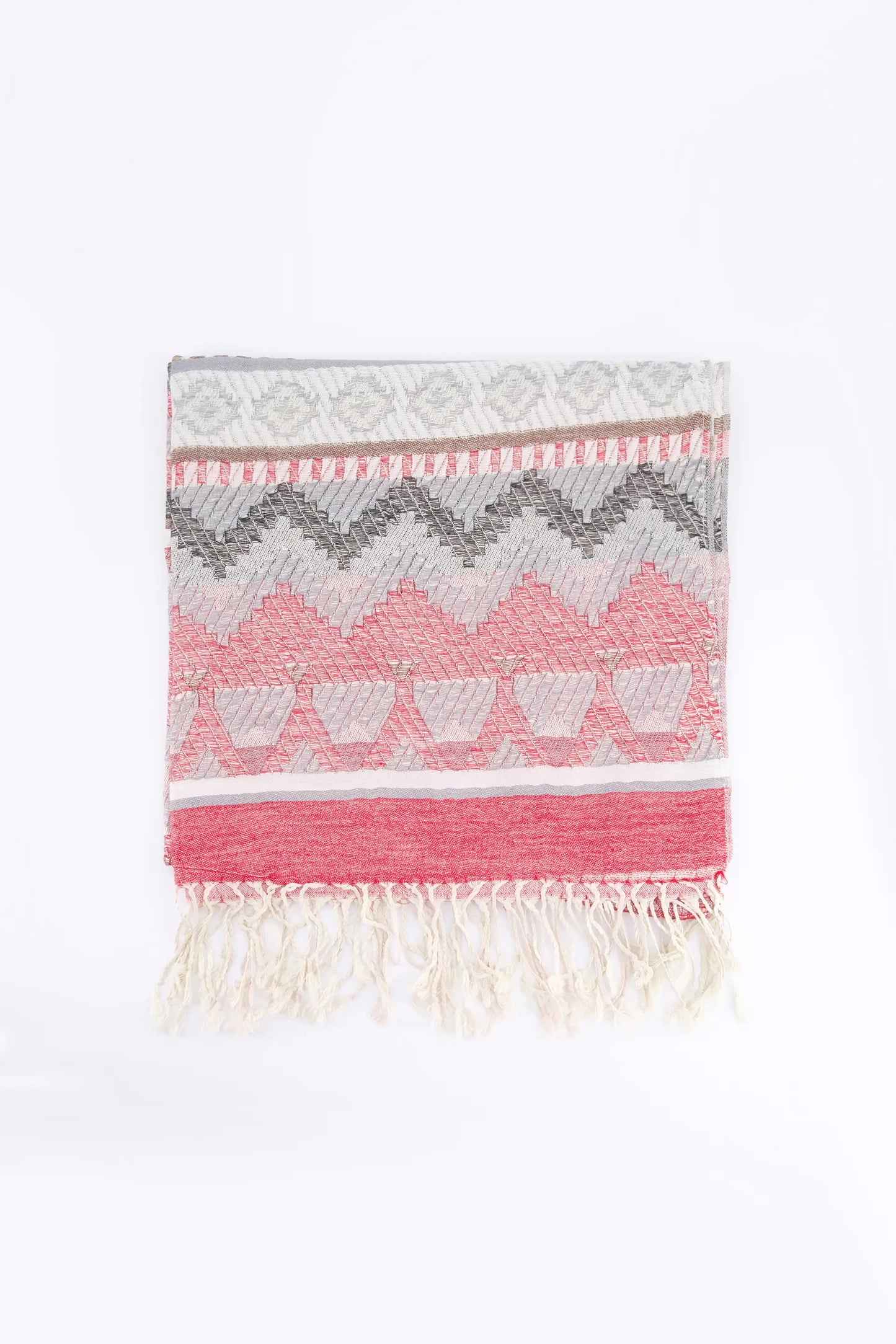 Geometric Patterned Jacquard Scarf Women Scarves Winter 2024 Knit Story COUGAR C ( Winter 2024)