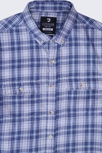Double Pocket Checkered Casual Shirt