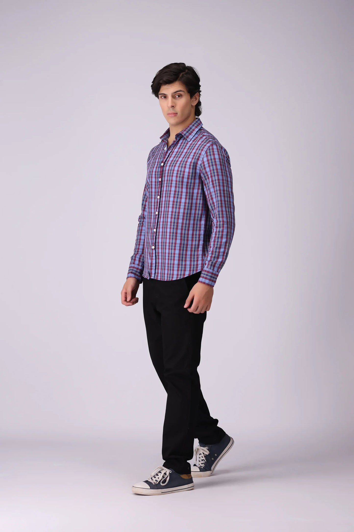 Multi Regular Fit Checkered Casual Shirt Men Casual Shirt Fall 2024 COUGAR- (Men Fall 2024)   