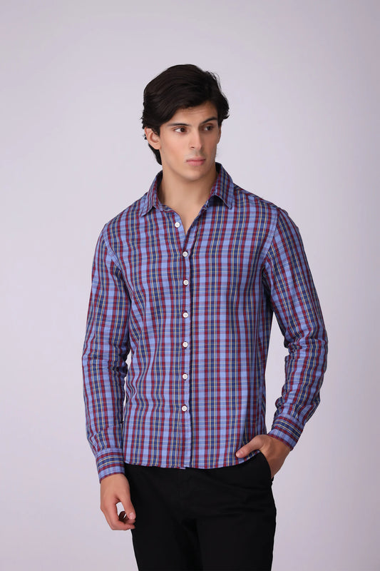 Multi Regular Fit Checkered Casual Shirt Men Casual Shirt Fall 2024 COUGAR- (Men Fall 2024)