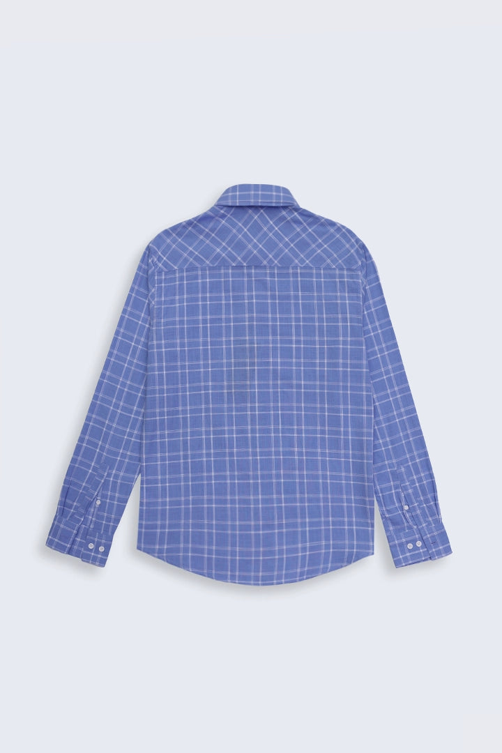 Sky Regular Fit Checkered Casual Shirt Men Casual Shirt Fall 2024 COUGAR- (Men Fall 2024)   