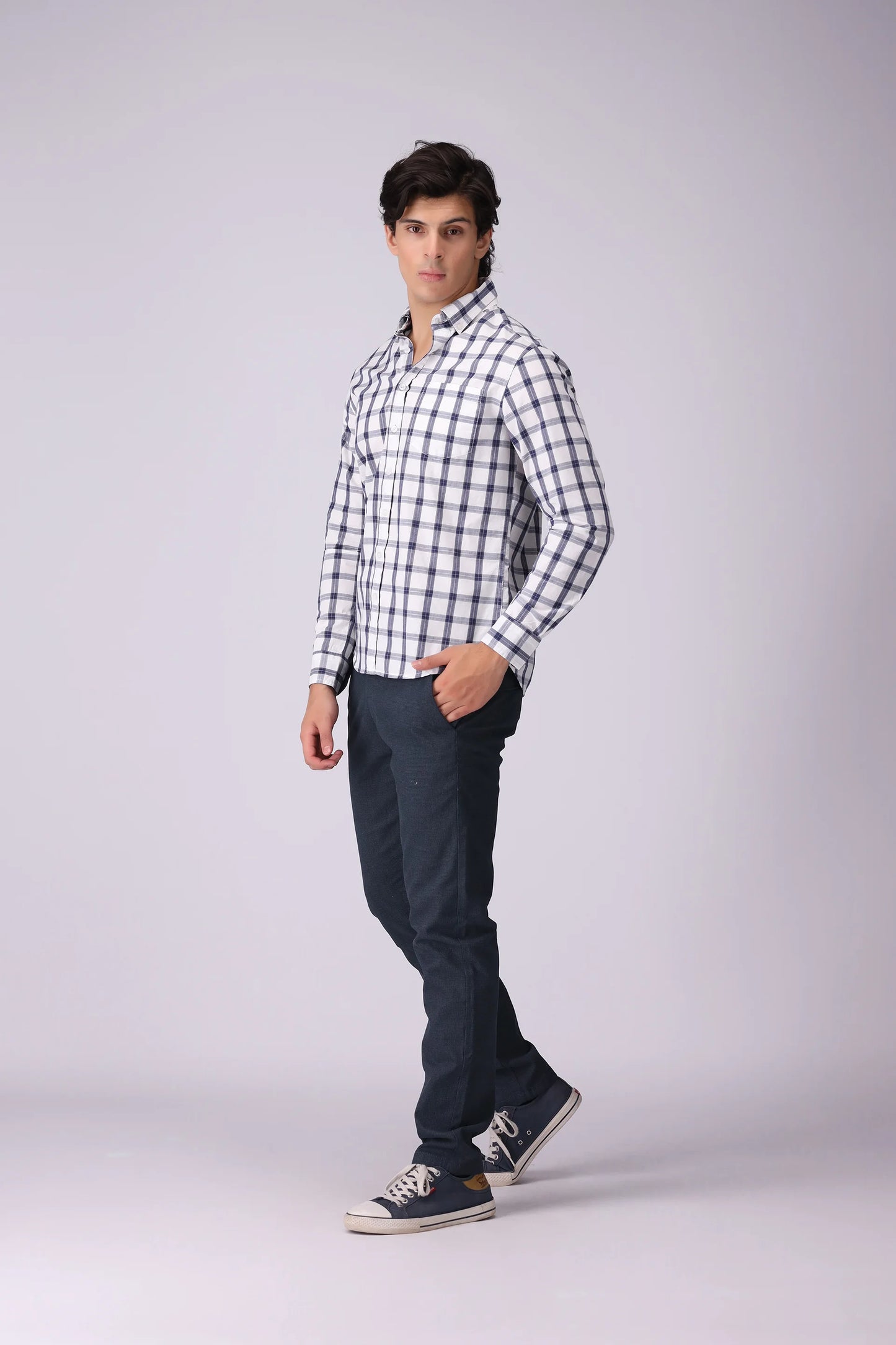 Regular Fit Checkered Casual Shirt