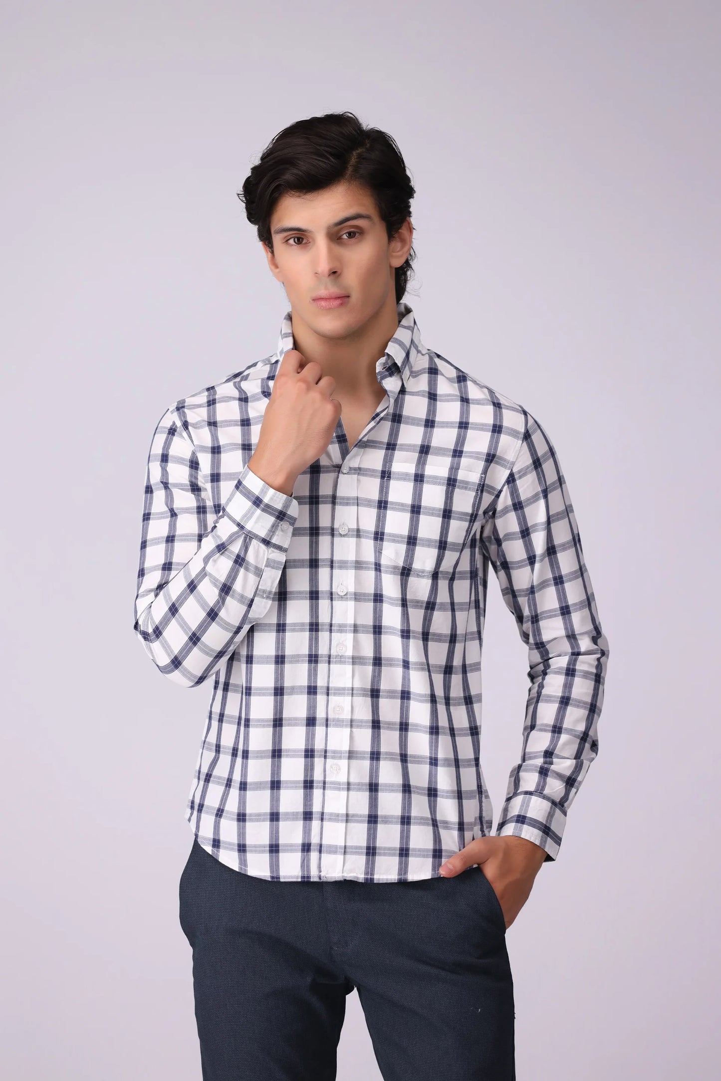 Regular Fit Checkered Casual Shirt