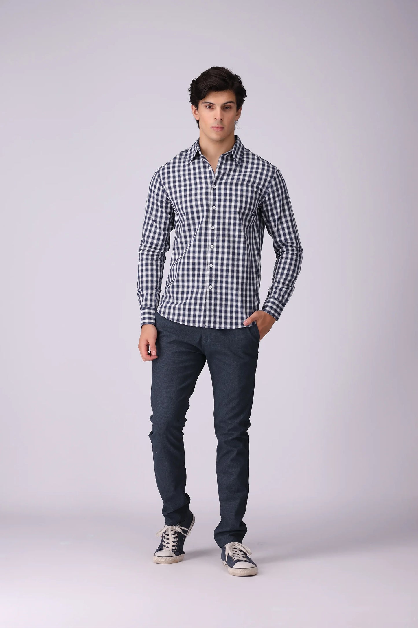 Regular Fit Checkered Casual Shirt