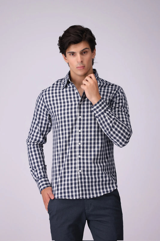 Regular Fit Checkered Casual Shirt