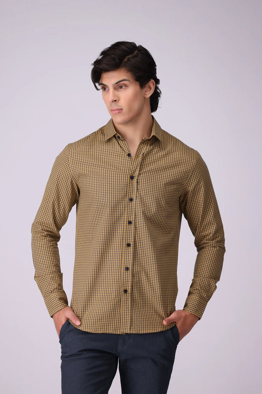 Regular Fit Graph Check Shirt Men Shirt COUGAR (S V-1 2025) S Yellow Men