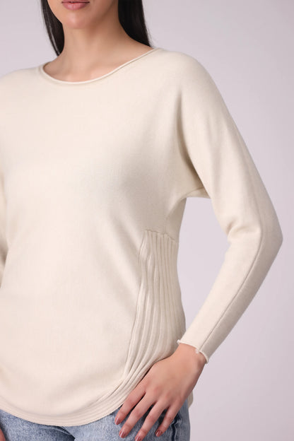 Round Hem Sweater With Side Slits