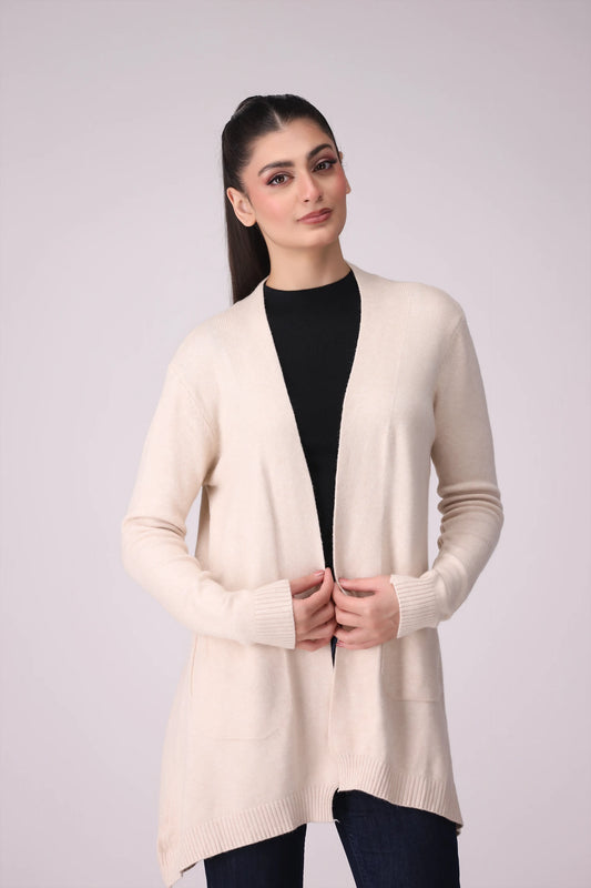 Front Open Cardigan With Pockets Women China-Sweater Winter 2024 Knit Story COUGAR- (Women Winter 2024) FSZ Beige Women