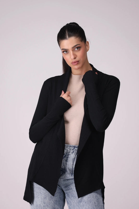 Front Open Drape Cardigan