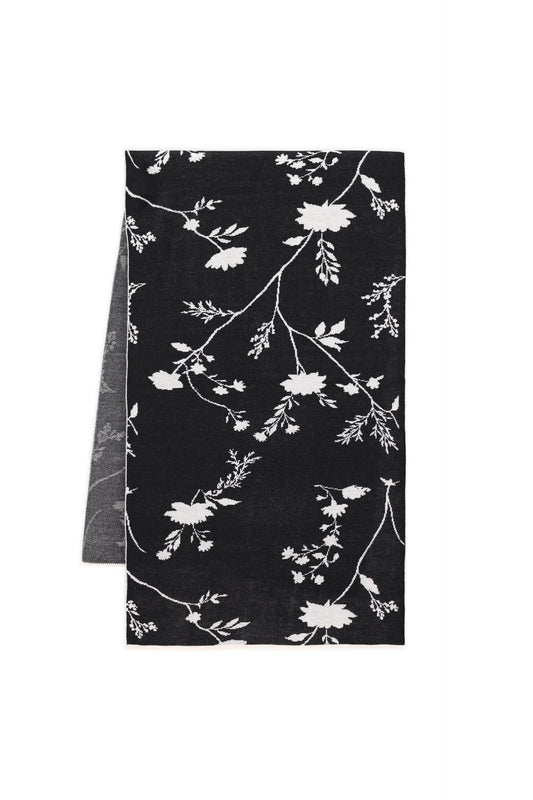 Floral Pattern Jacquard Shawl Women Shawl Winter 2024 Knit Story COUGAR C ( Winter 2024) FSZ Black