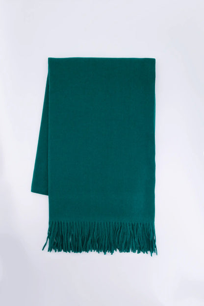 Fringed Knit Scarf Women Shawl Winter 2024 Knit Story COUGAR C ( Winter 2024) FSZ Dark Green