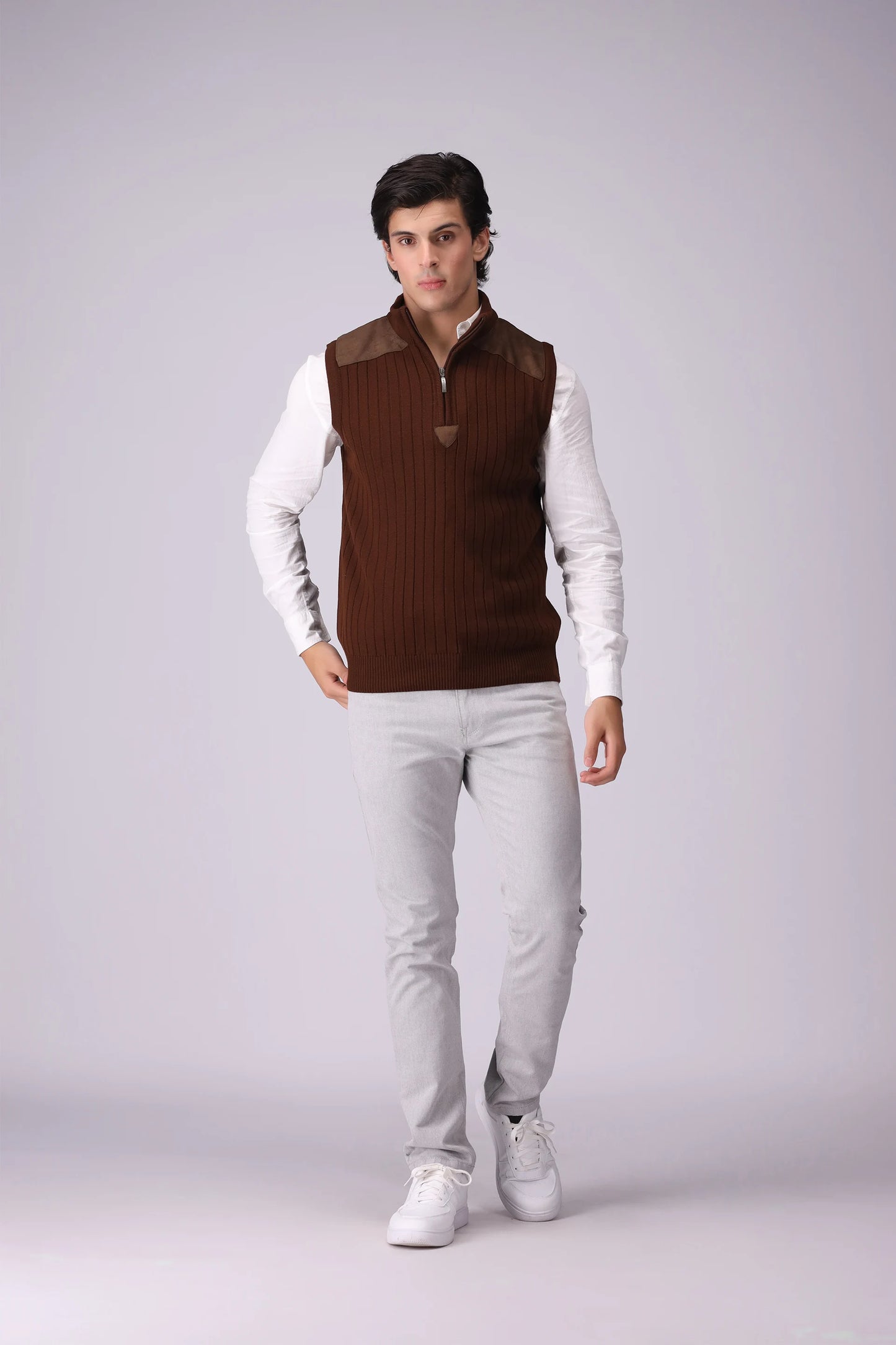 Quarter Zip Sweater Vest Men Sweater Winter 2024 COUGAR- (Men Winter 2024)   