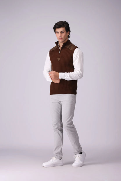 Quarter Zip Sweater Vest Men Sweater Winter 2024 COUGAR- (Men Winter 2024)   