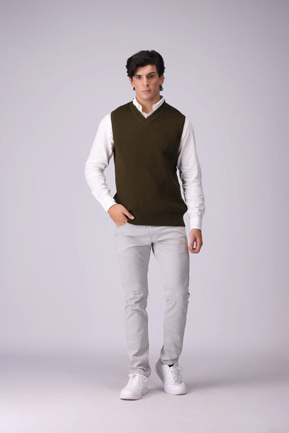 V-Neck Sweater Vest Men Sweater Winter 2024 COUGAR- (Men Winter 2024)   