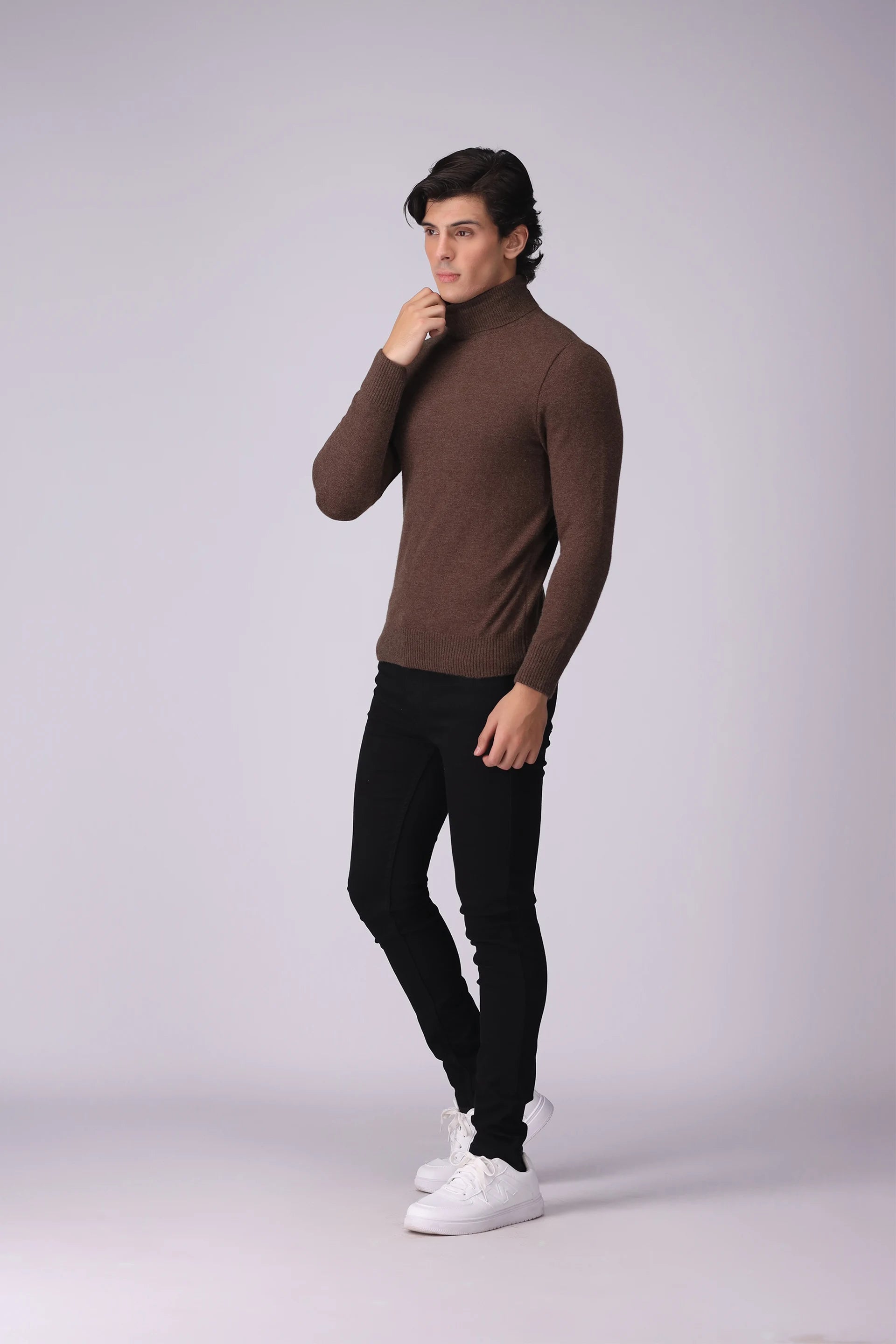 Turtleneck Plush Sweater Men Sweater Winter 2024 Knit Story COUGAR- (Men Winter 2024)   