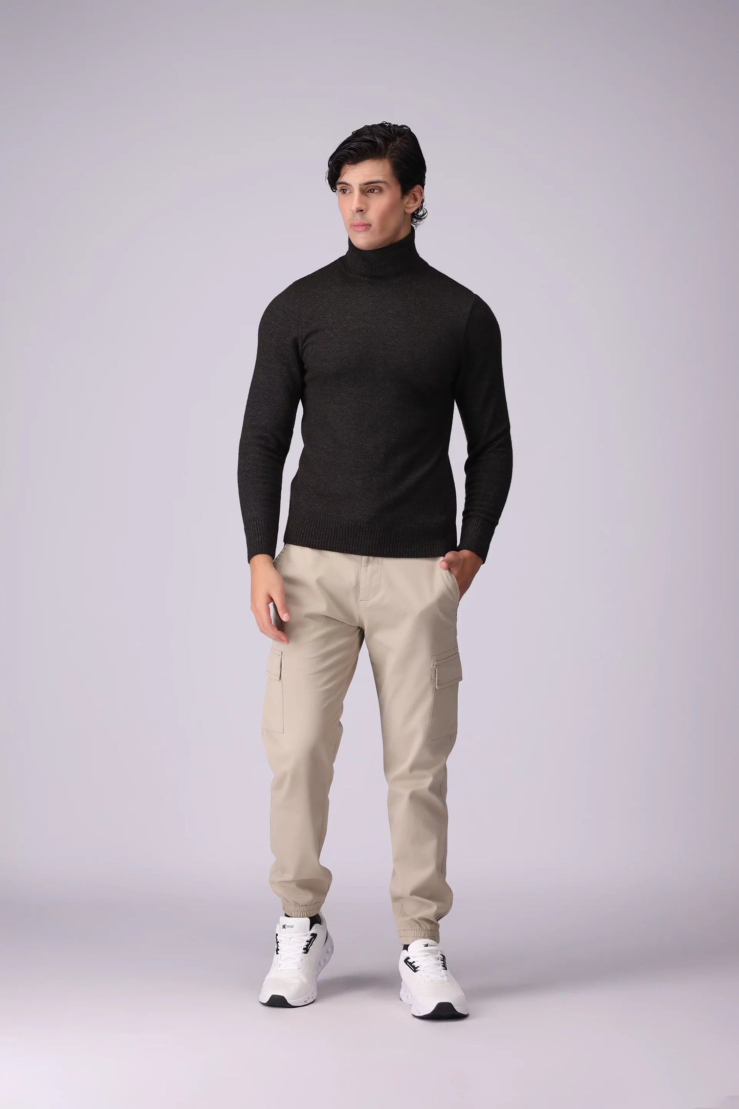 Turtleneck Plush Sweater Men Sweater Winter 2024 Knit Story COUGAR- (Men Winter 2024)   