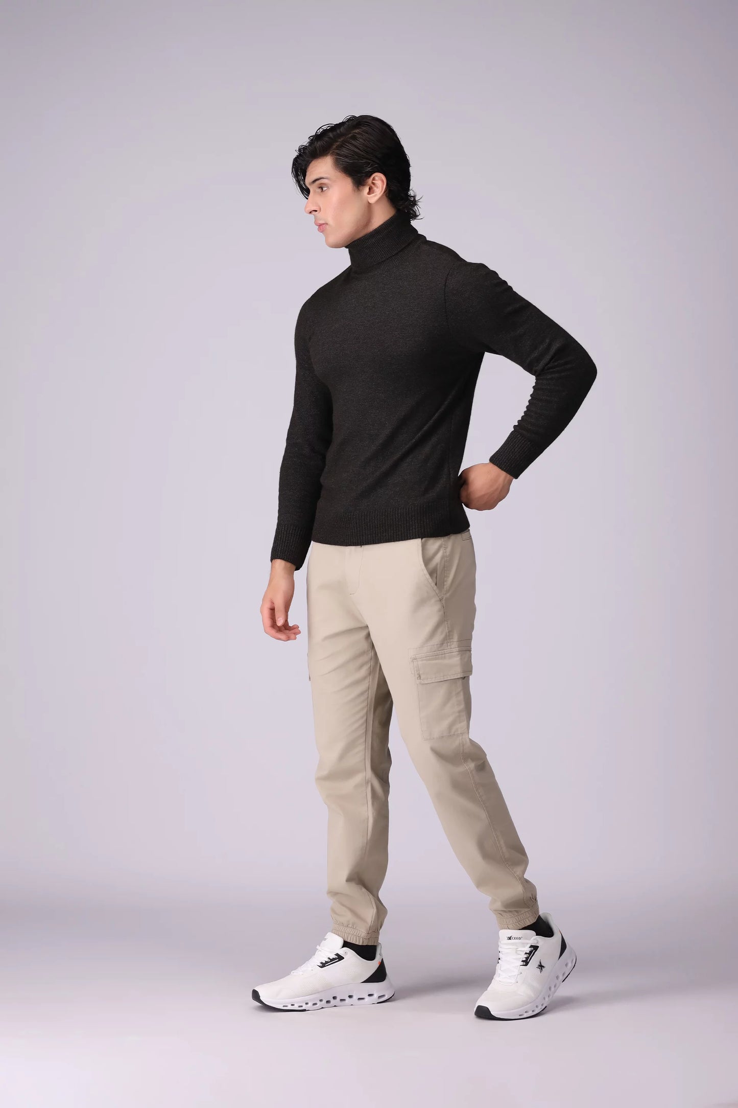 Turtleneck Plush Sweater Men Sweater Winter 2024 Knit Story COUGAR- (Men Winter 2024)   