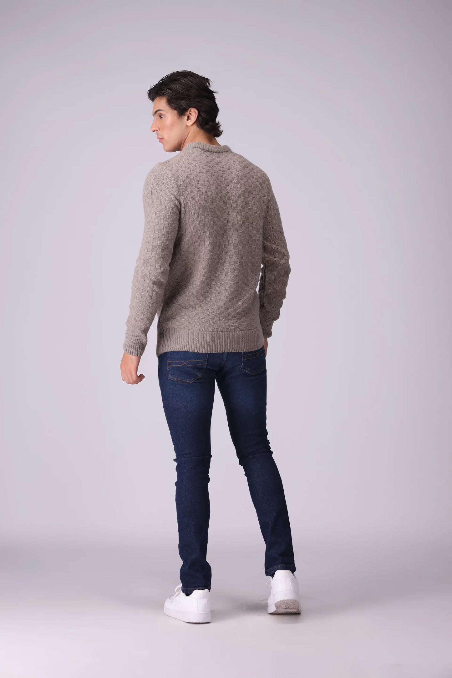 Textured Knitted Ribbed Sweater Men Sweater Winter 2024 Knit Story COUGAR- (Men Winter 2024)   