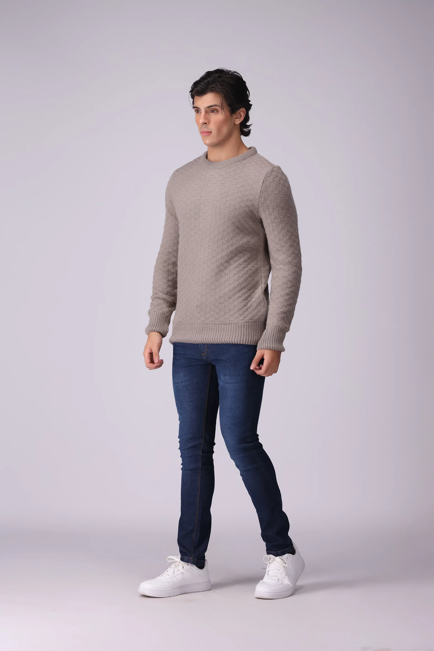 Textured Knitted Ribbed Sweater Men Sweater Winter 2024 Knit Story COUGAR- (Men Winter 2024)   