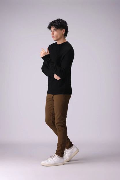 Square Pattern Knitted Sweater Men Sweater Winter 2024 Knit Story COUGAR- (Men Winter 2024)   