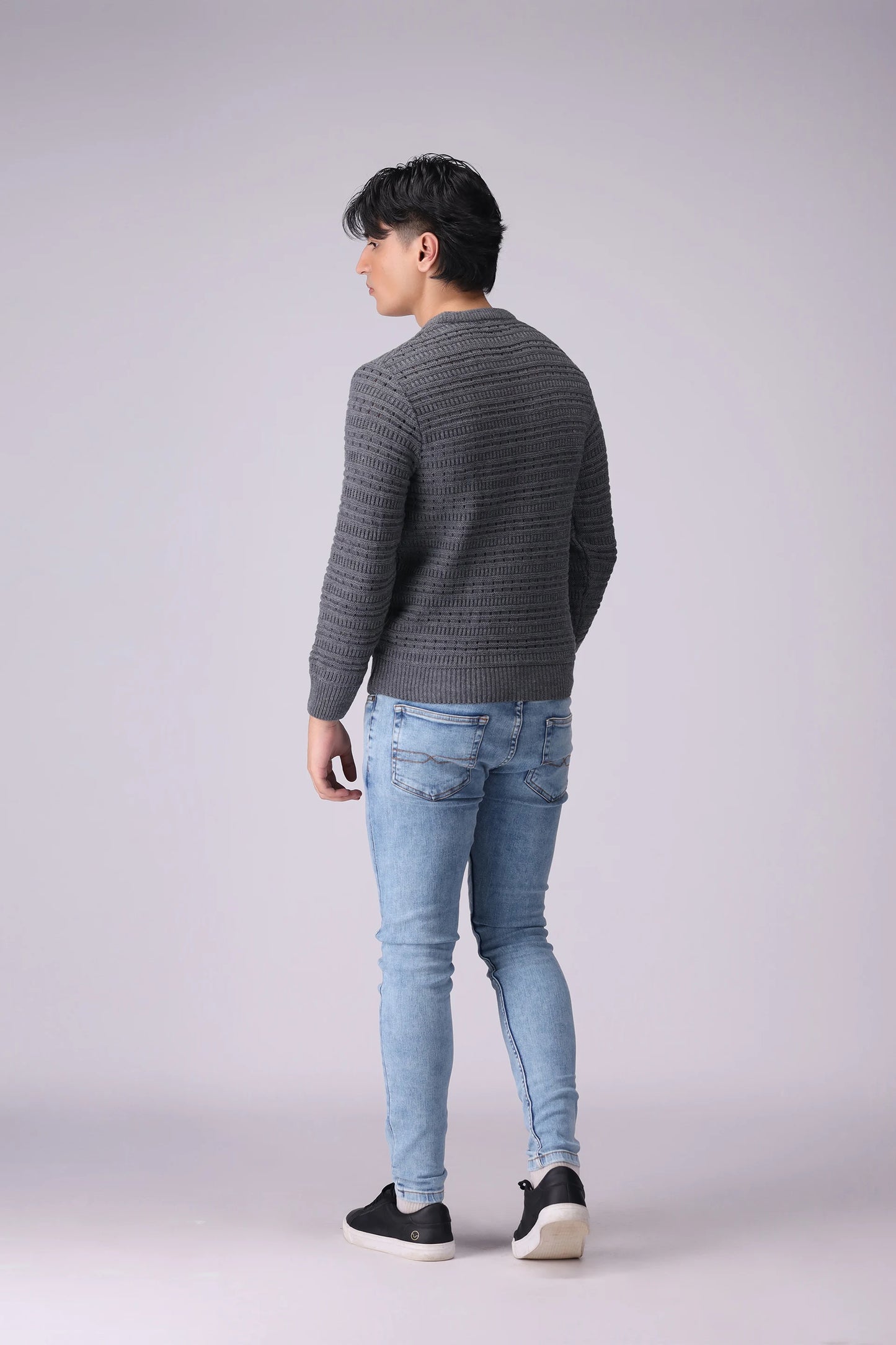 Textured Rib Sweater Men Sweater Winter 2024 Knit Story COUGAR- (Men Winter 2024)   