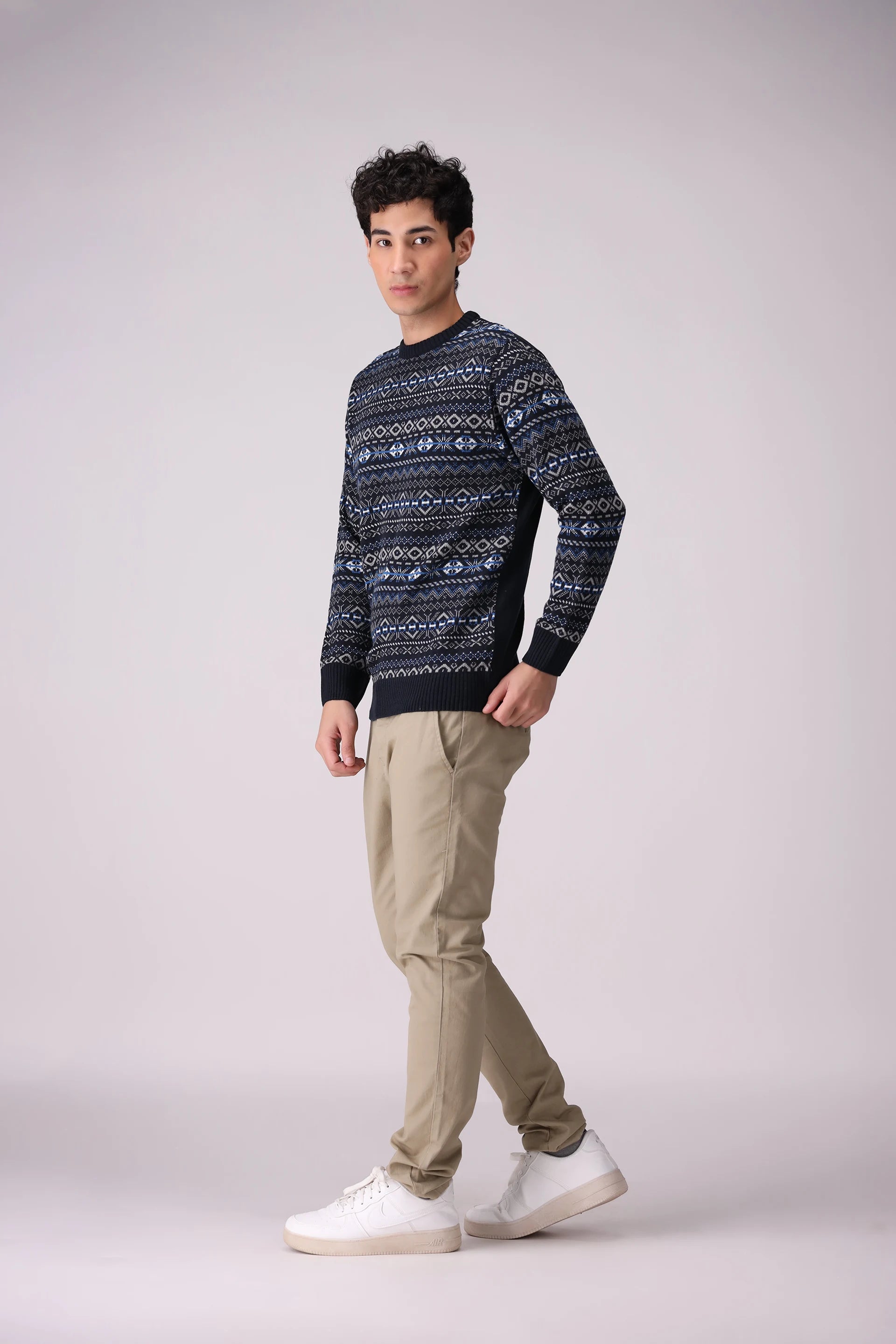 Crew Neck Sweater Men Sweater Winter 2024 Knit Story COUGAR- (Men Winter 2024)