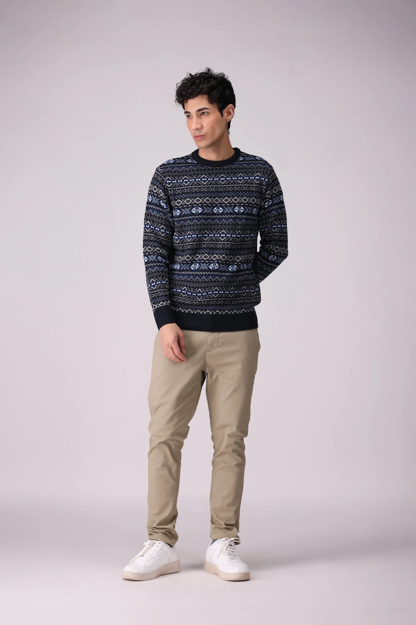 Crew Neck Sweater Men Sweater Winter 2024 Knit Story COUGAR- (Men Winter 2024)