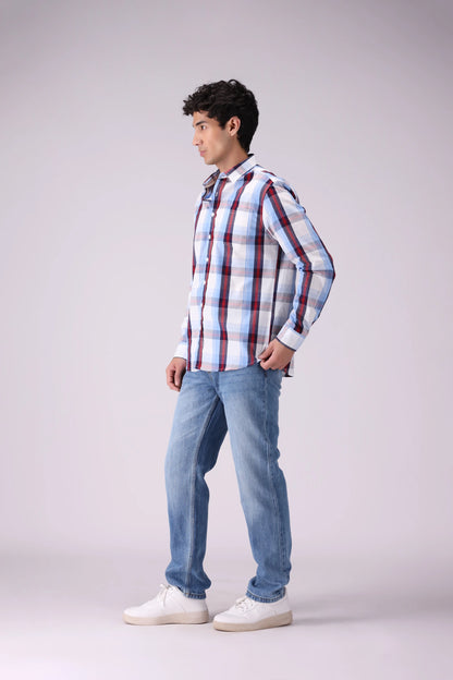 Regular Fit Checkered Shirt Men Shirt COUGAR (S V-1 2025)