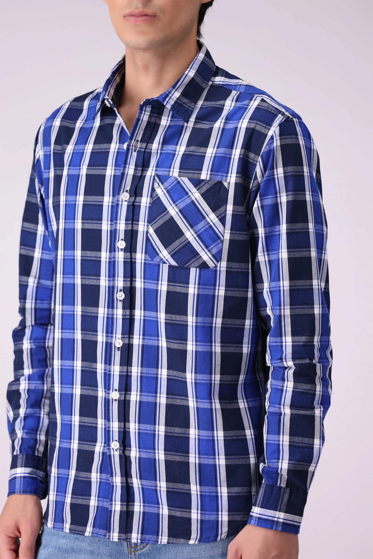 Regular Fit Checkered Shirt With Patch Pocket Men Shirt COUGAR (S V-1 2025)