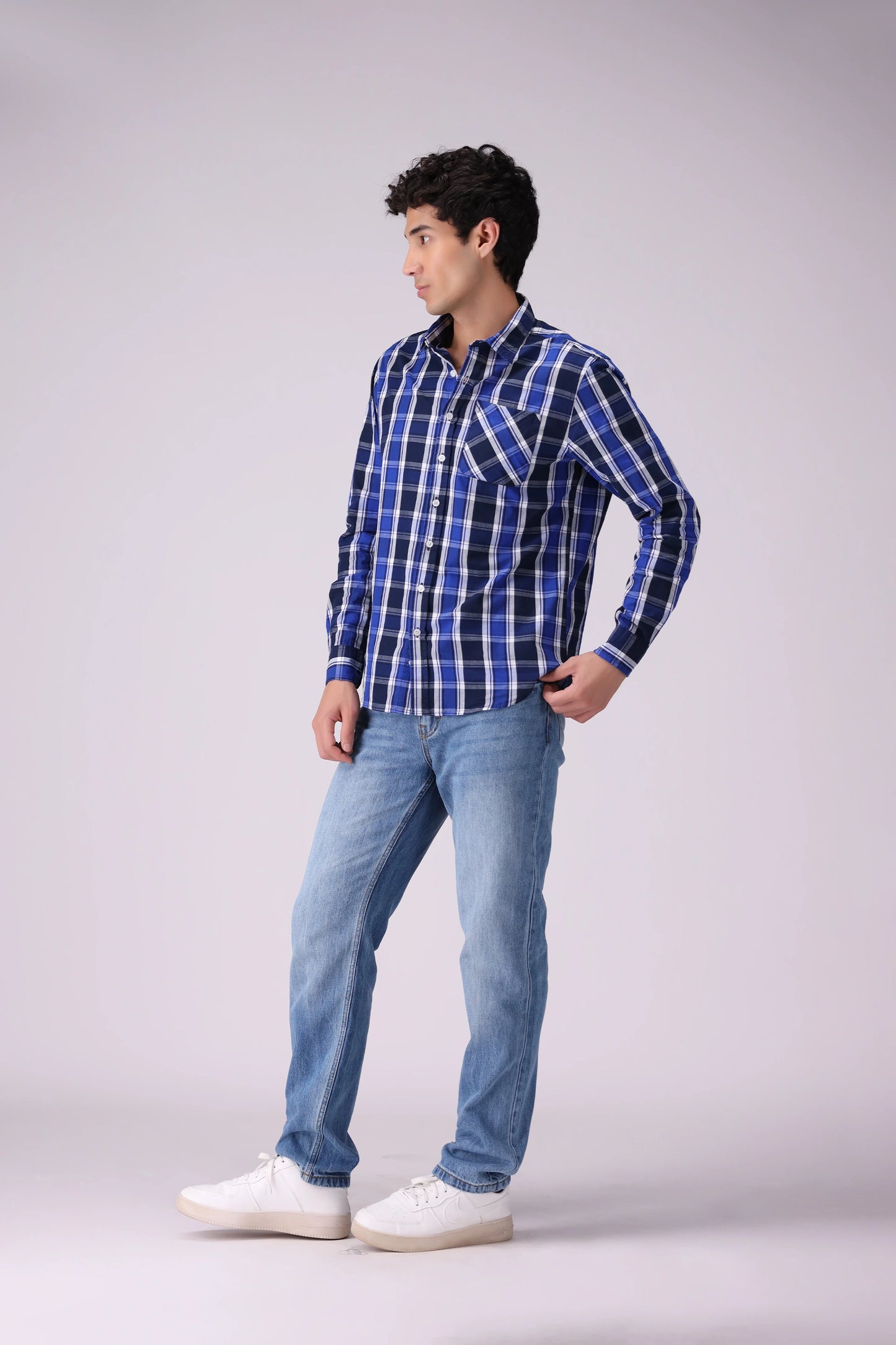 Regular Fit Checkered Shirt With Patch Pocket Men Shirt COUGAR (S V-1 2025)