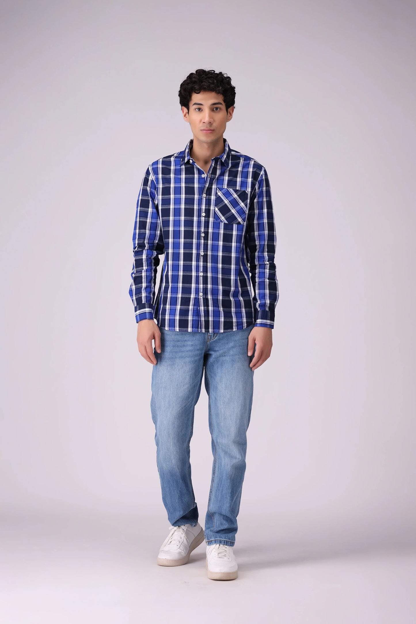 Regular Fit Checkered Shirt With Patch Pocket Men Shirt COUGAR (S V-1 2025)