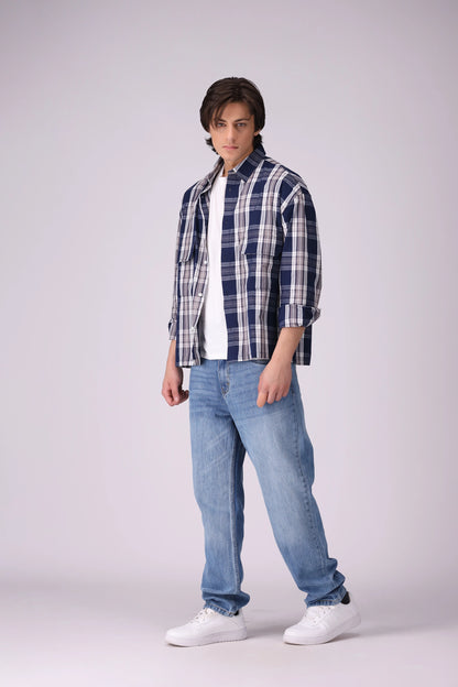 Box Fit Checkered Shirt Men Shirt COUGAR (S V-1 2025)