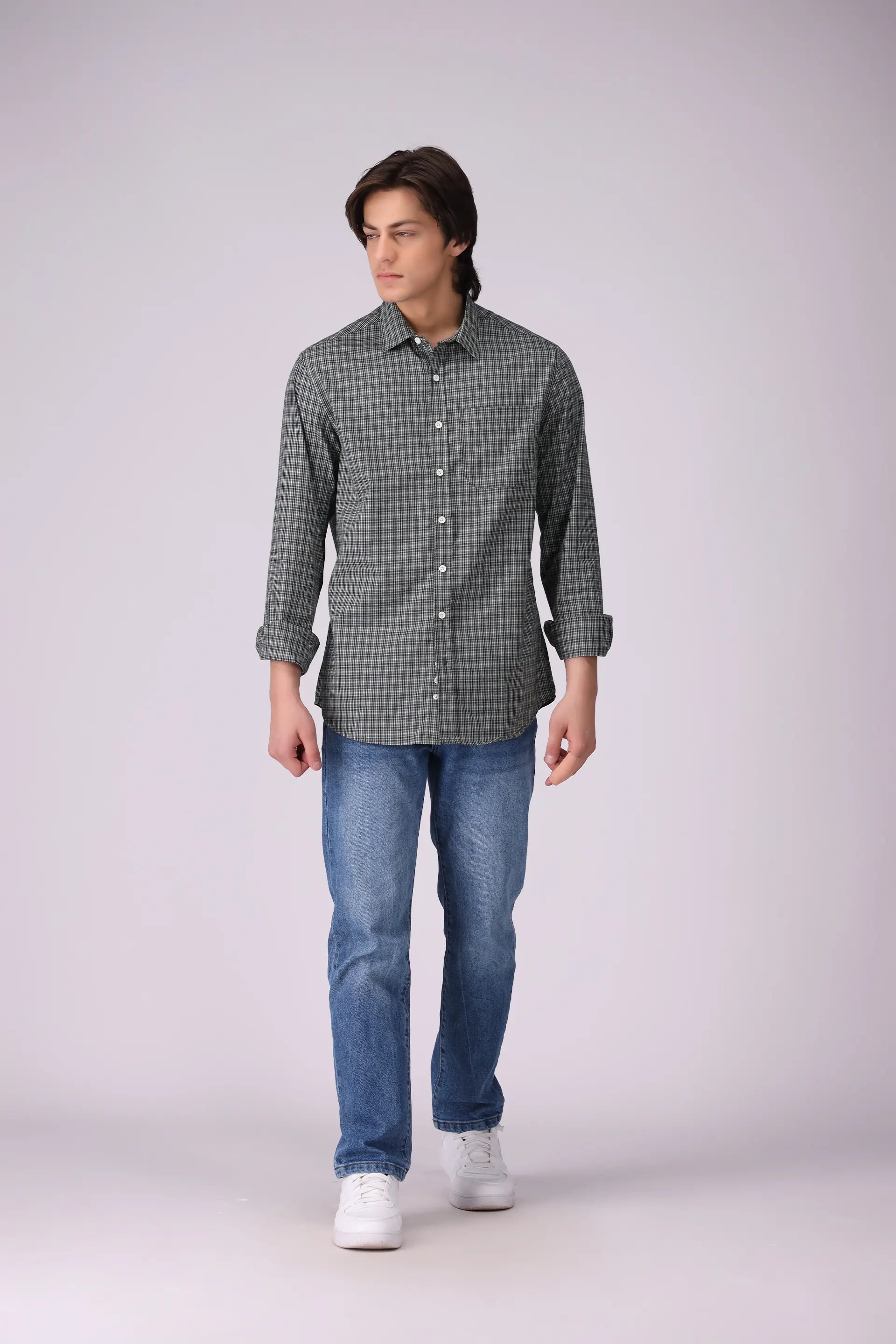 Regular Fit Graph Check Shirt Men Shirt COUGAR (S V-1 2025)