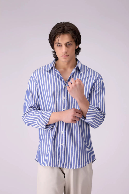 Regular Fit Striped Shirt Men Shirt COUGAR (S V-1 2025) S Blue Men