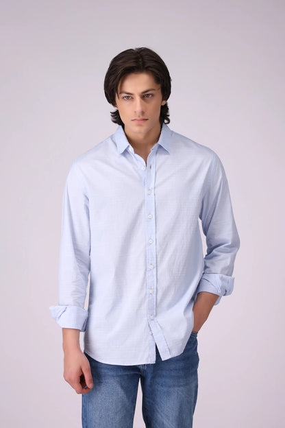 Regular Fit Textured Shirt Men Shirt COUGAR (S V-1 2025) S Sky Men