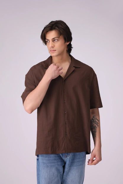 Regular Fit Resort Collar Shirt Men Shirt COUGAR (S V-1 2025)