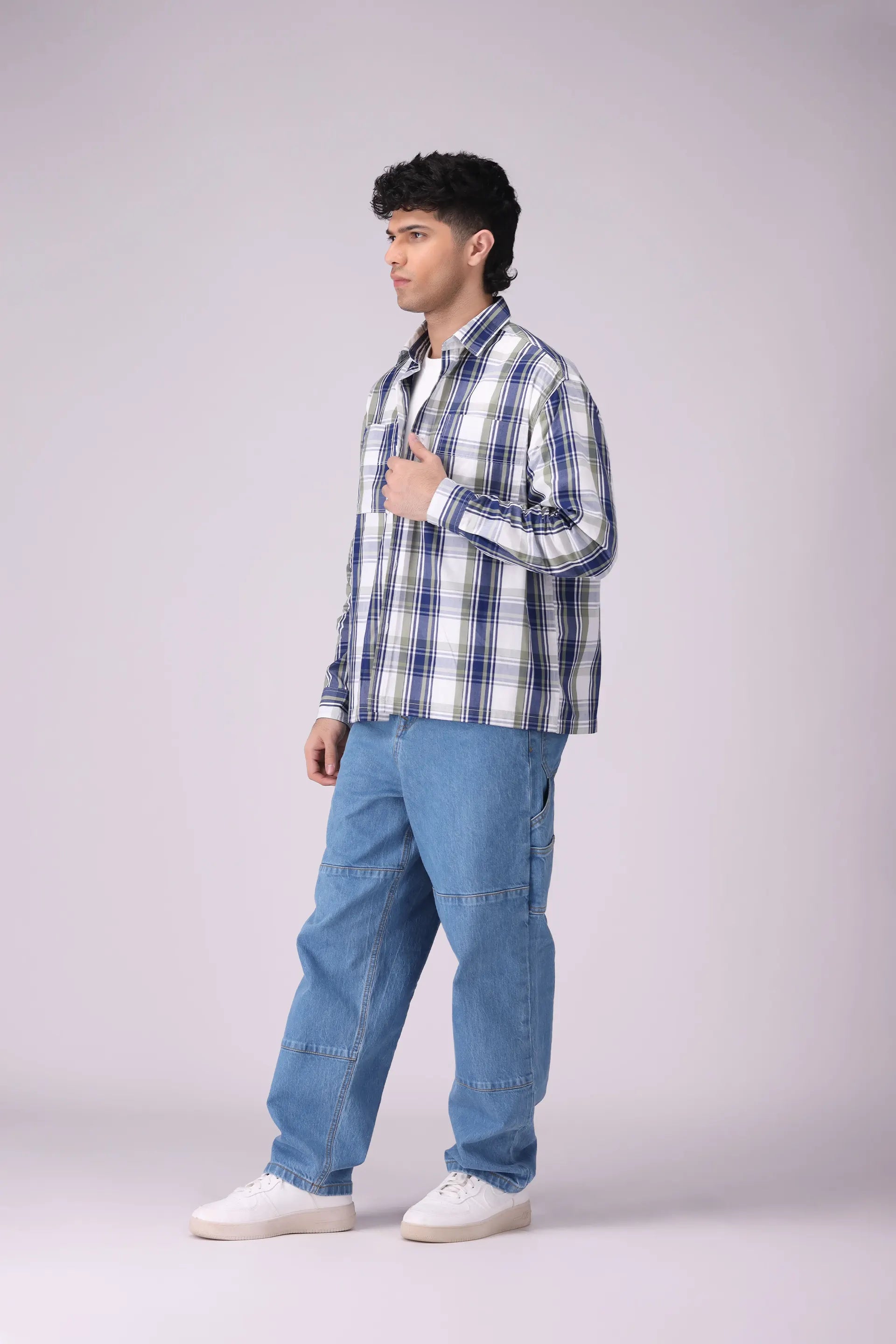 Baggy Fit Checkered Shirt Men Shirt COUGAR (S V-1 2025)