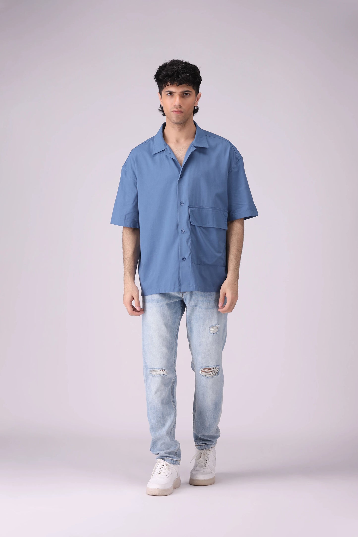 Resort Collar Shirt With Flap Pocket Men Shirt COUGAR (S V-1 2025)