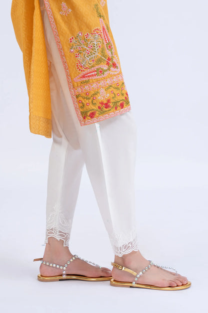 White Embroidered Shalwar Women Shalwar Summer V-3 2024 COUGAR- (Women V3 2024)   