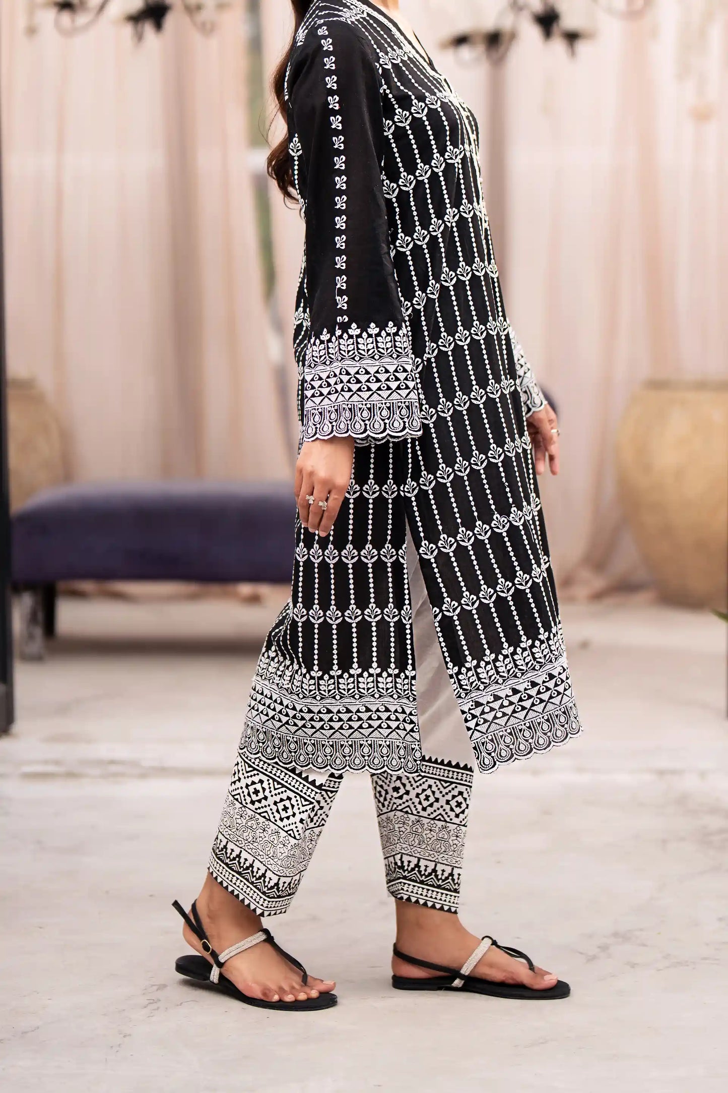 Printed Hem Shalwar Women Shalwar Summer V-3 2024 COUGAR- (Women V3 2024)   