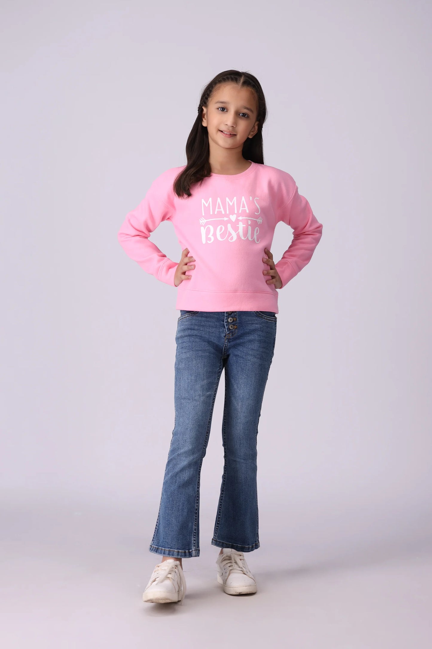 Mama's Bestie Fleece Sweatshirt Girl Sweatshirt Winter 2024 COUGAR- (Girl Junior Winter 2024)   