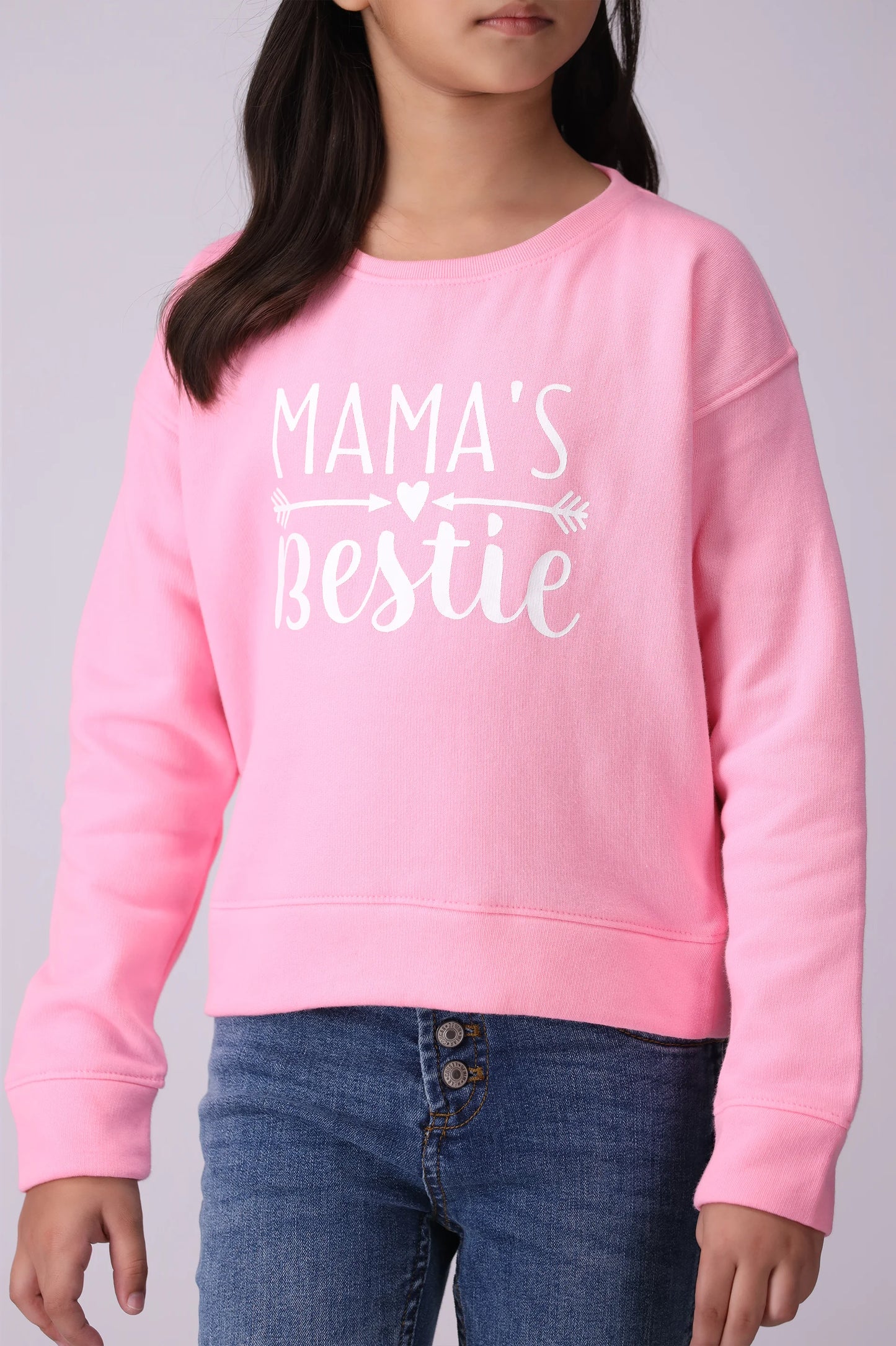 Mama's Bestie Fleece Sweatshirt Girl Sweatshirt Winter 2024 COUGAR- (Girl Junior Winter 2024)   