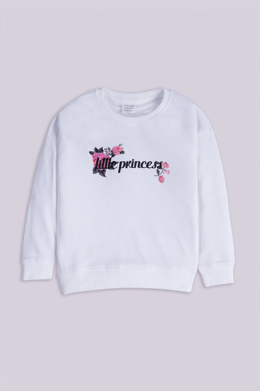 Little Princess Graphic Sweatshirt Girl Sweatshirt Winter 2024 COUGAR- (Girl Junior Winter 2024) 5-6 Y WHITE Girl