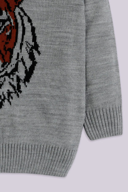 Jacquard Knit Sweater Boy Sweater Winter 2024 COUGAR- (Boy Junior Winter 2024)   