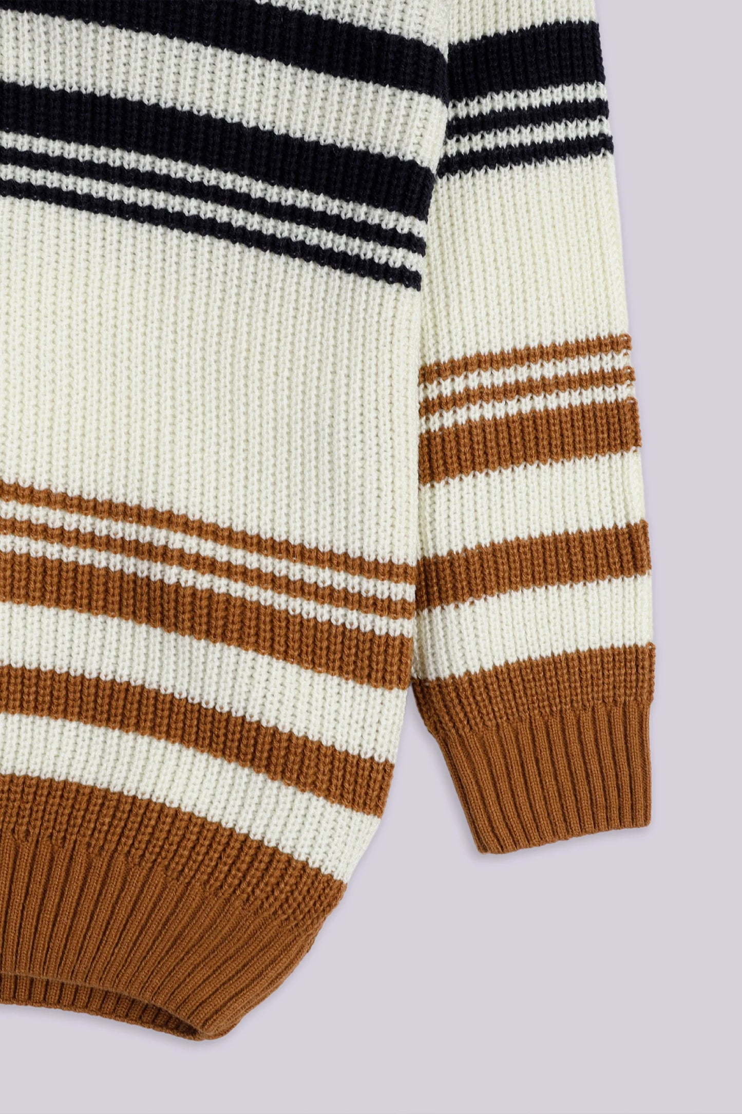 Shawl Neck Color Block Sweater