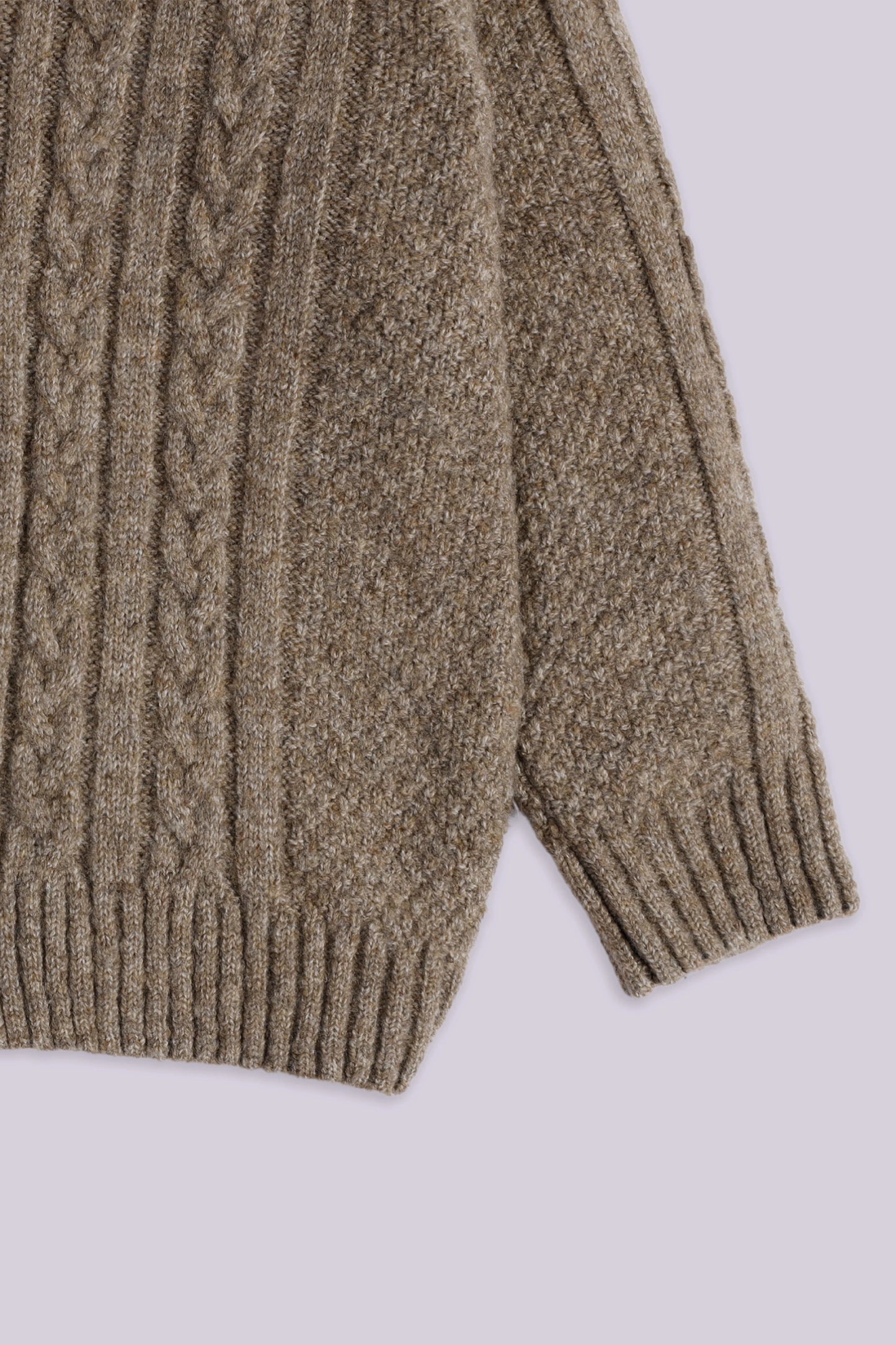 Cable Knit Cardigan Boy Sweater Winter 2024 COUGAR- (Boy Junior Winter 2024)